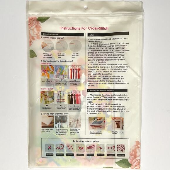 Cardinal Bird Tree Blossoms Stamped Cross Stitch Kit Joy Sunday 16 x 17" New - Picture 3 of 5